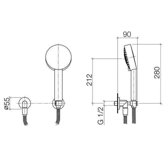 Dornbracht "Tara" Schlauchbrause-Set (mattschwarz)