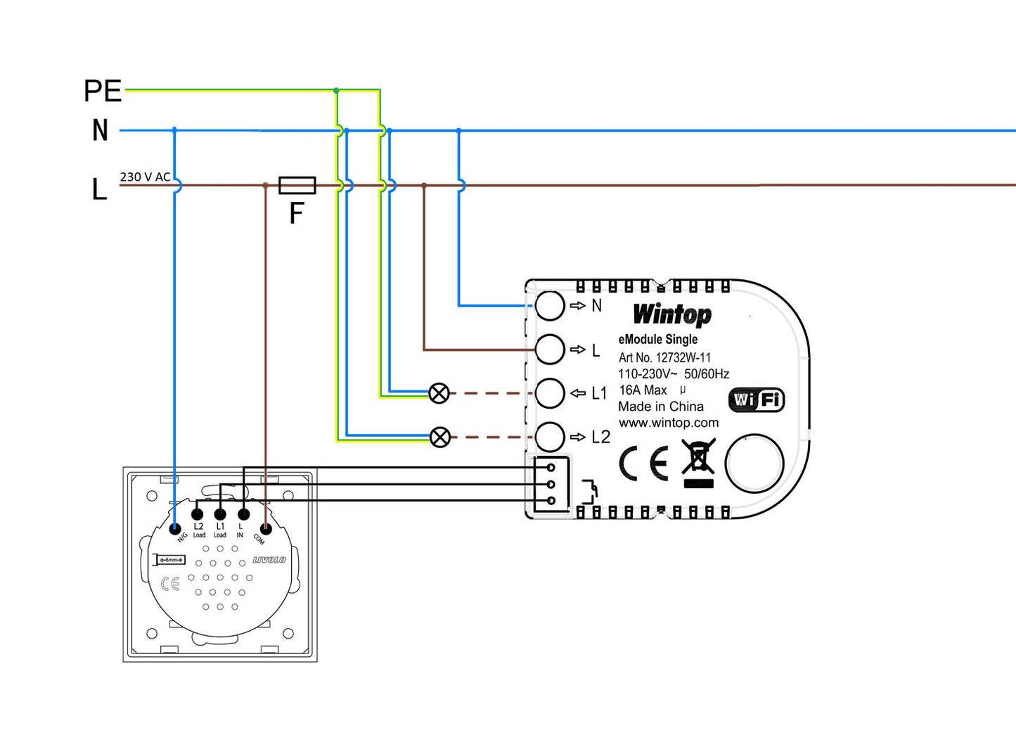 LIVOLO Modul Touch Serientaster mit potentialfreien Kontakt