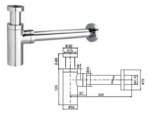 Röhrensiphon Waschbecken - Siphon Geruchsverschluss für Waschtisch Ablauf