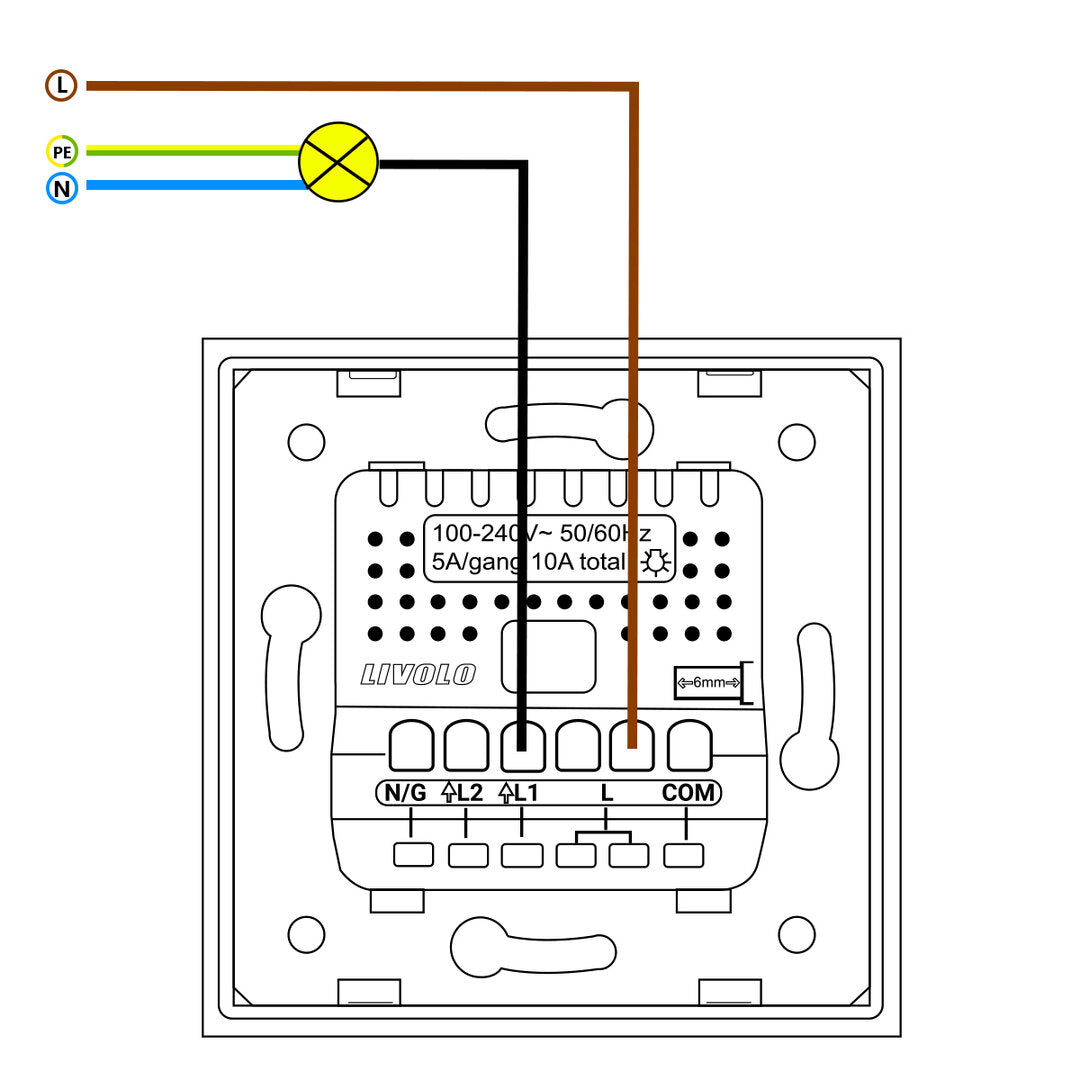 Drei einfache Livolo Touch-Lichtschalter in schwarz 3 Fach