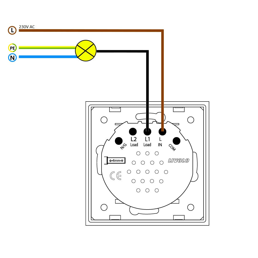 Touch-Zeitschalter für 30 Sekunden mit goldenem Glasrahmen