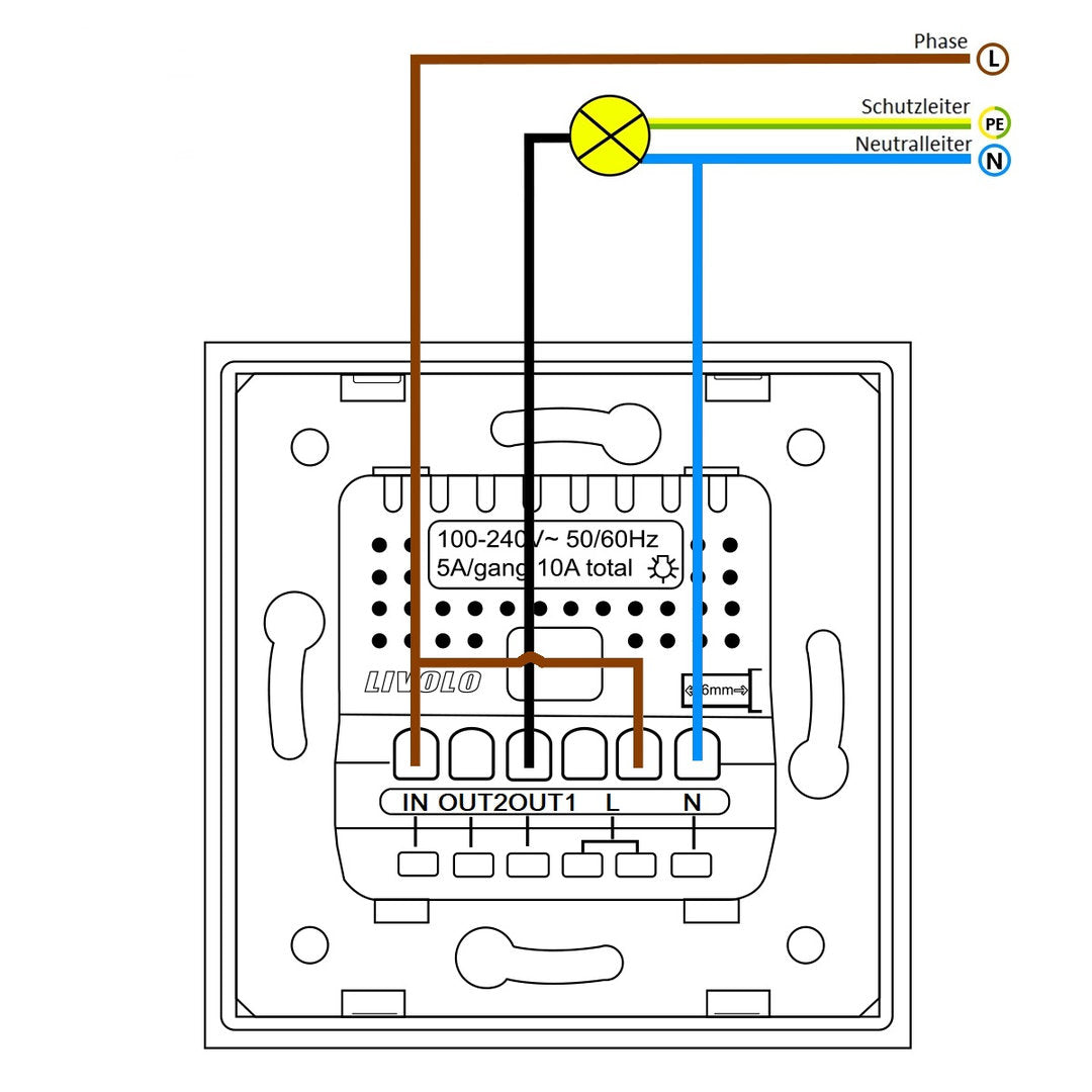 Livolo einfaches Lichtschalter-Modul (Nullleiter erforderlich)