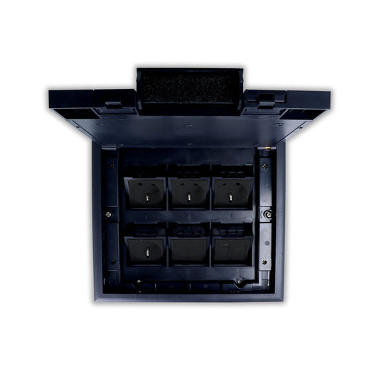 Livolo Kunststoff Bodentank + 4 Steckdosen VDE + 4 Netzwerkdosen