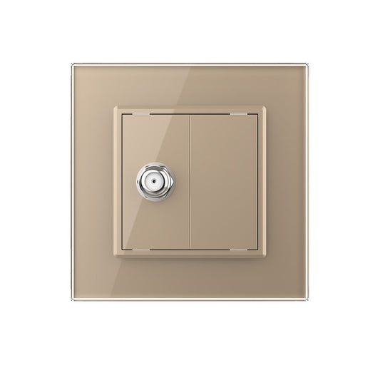 Livolo einfaches, goldenes SAT-Modul mit Glasrahmen