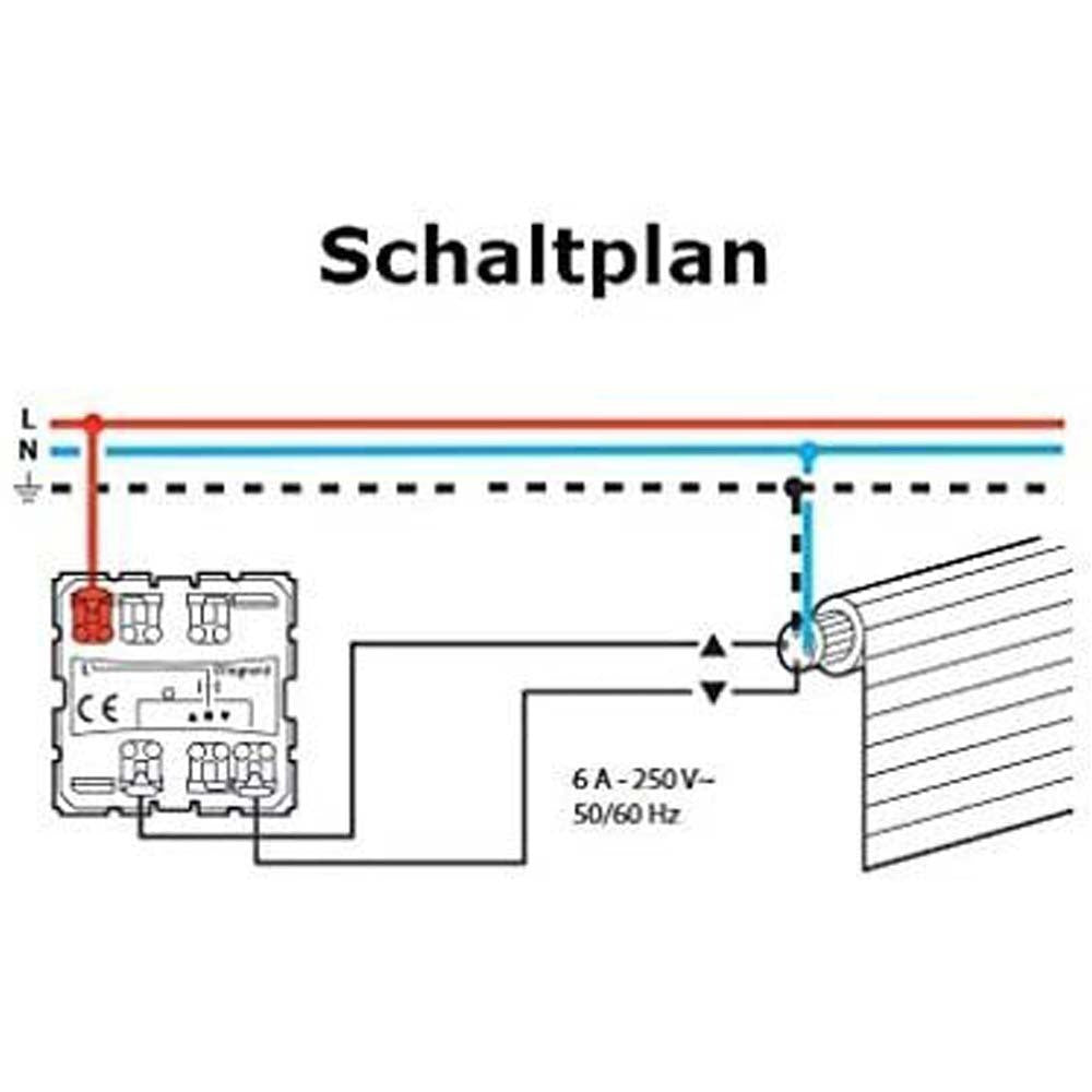Wipp - Rollladenschalter Jalousieschalter mit Glasblende in Weiß LEG-077026-11 - Livolo-Deutschland