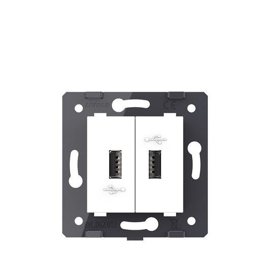 Livolo zweifaches, weißes USB-Modul zum Aufladen