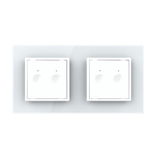 Livolo Notch Zwei Rollladenschalter inkl. Glasrahmen Weiß