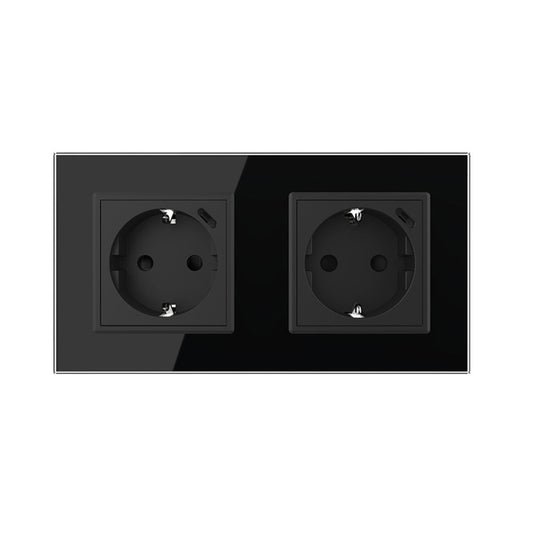 Livolo schwarze, zweifache Steckdose mit USB-C 18W