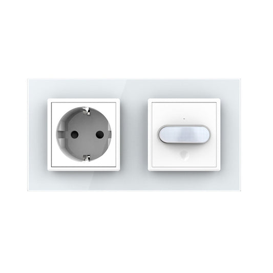 Livolo Steckdose und Bewegungsmelder Touch-Schalter Glasblende in Weiß