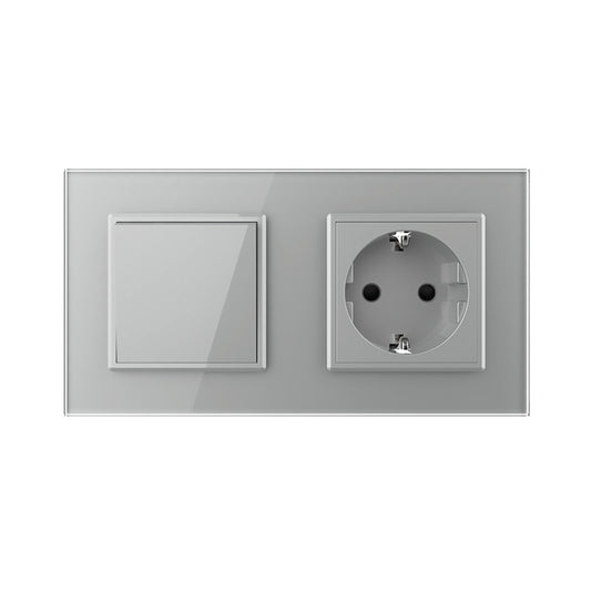 Livolo Taster und Steckdose inkl. Glasblende in Grau