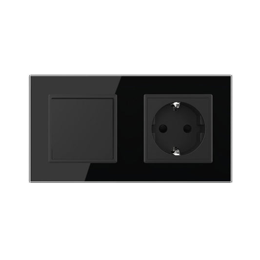 Livolo Taster und Steckdose inkl. Glasblende in Schwarz