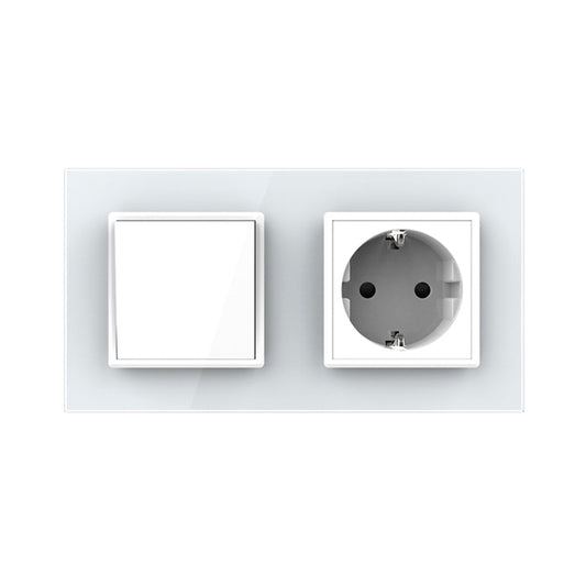 Livolo Wechselschalter und Steckdose inkl. Glasblende in Weiß