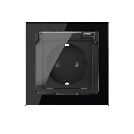 Livolo Steckdose inklusive Schutzabdeckung mit Glasblende in Schwarz
