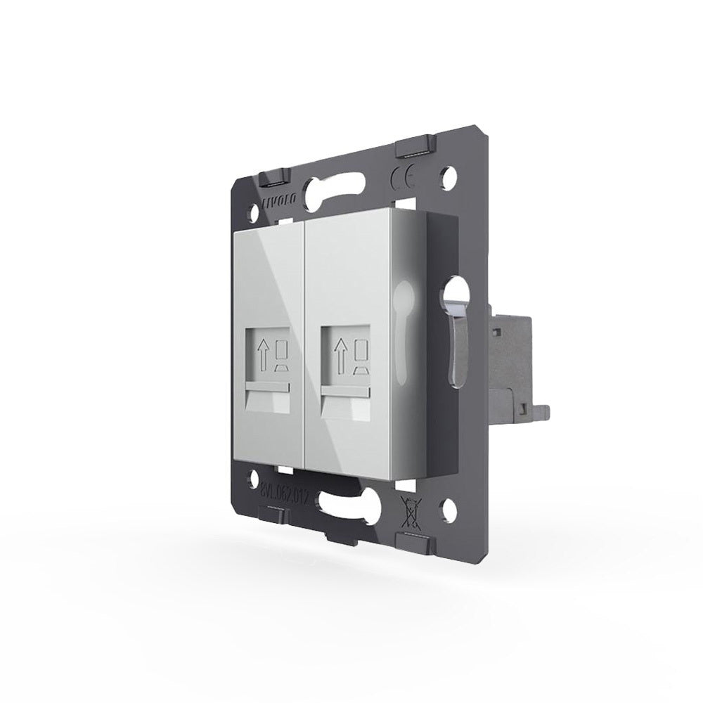 Livolo zweifaches, graues LAN-Modul CAT7 End-Dose