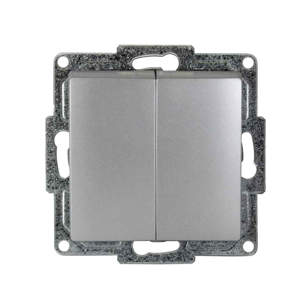 VISAGE Silber UP Schalterprogramme, Steckklemmen-System Schuko Steckdosen, Schalter, usie, Dimmer