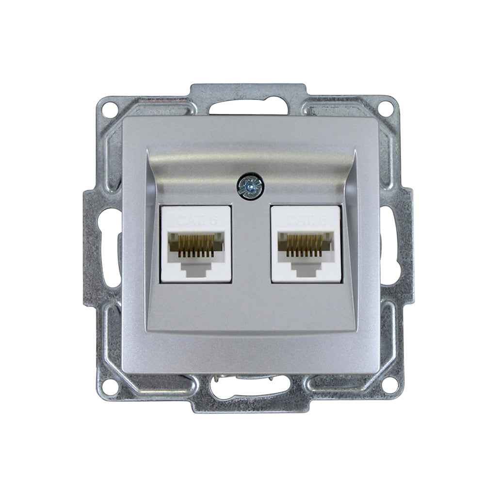 VISAGE Silber UP Schalterprogramme, Steckklemmen-System Schuko Steckdosen, Schalter, usie, Dimmer