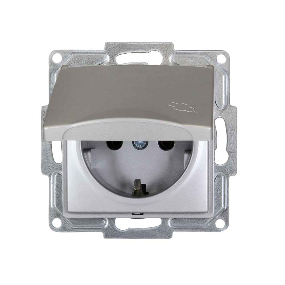 VISAGE Silber UP Schalterprogramme, Steckklemmen-System Schuko Steckdosen, Schalter, usie, Dimmer