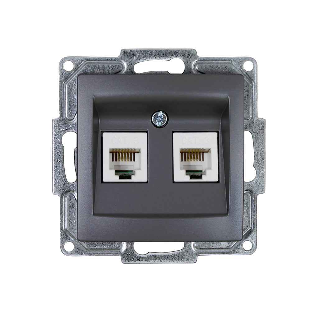 VISAGE Anthrazit-Grau UP Schalterprogramme, Steckklemmen-System Schuko Steckdosen, Schalter, usie, Dimmer