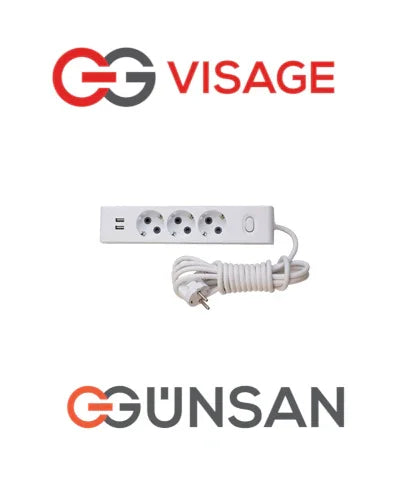 Steckdosenleiste mit USB Kindersicherung 3er Set 3M mit Schalter und Wandbefestigung
