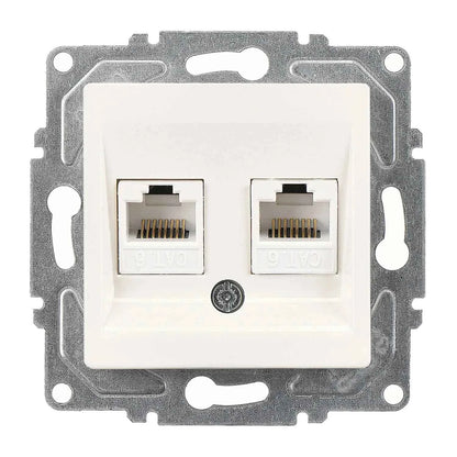 Schuko Steckdose & Schalter Serie Moderna weiss