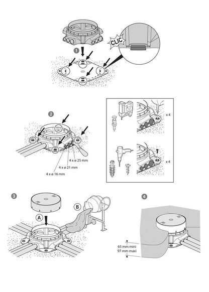 Legrand Montagedose PVC 088069 für Bodentank 088064 - Livolo-Deutschland