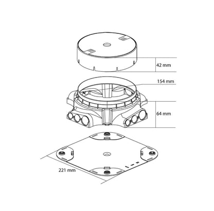 Legrand Montagedose PVC 088069 für Bodentank 088064 - Livolo-Deutschland