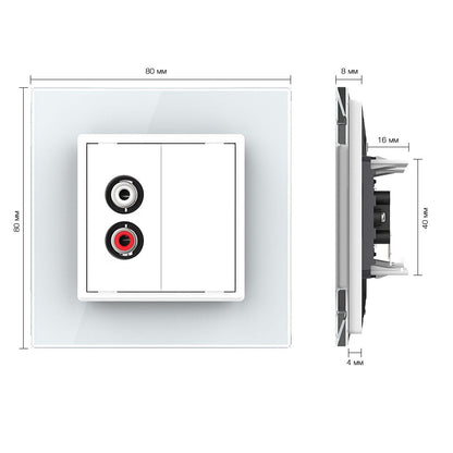 Livolo einfaches, weißes Lautsprecher-Modul mit Glasrahmen