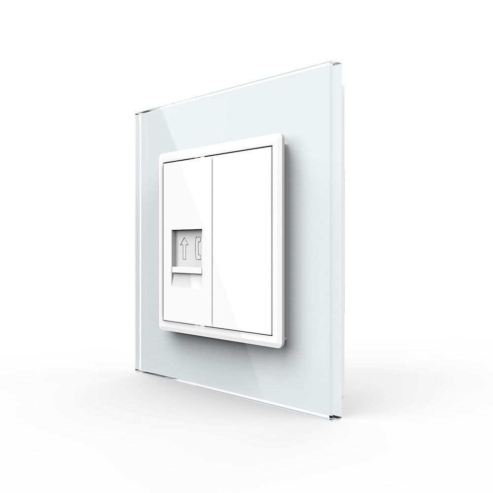 Livolo einfaches, weißes Telefon-Modul RJ11 mit Glasrahmen