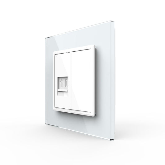 Livolo einfaches, weißes Telefon-Modul RJ11 mit Glasrahmen