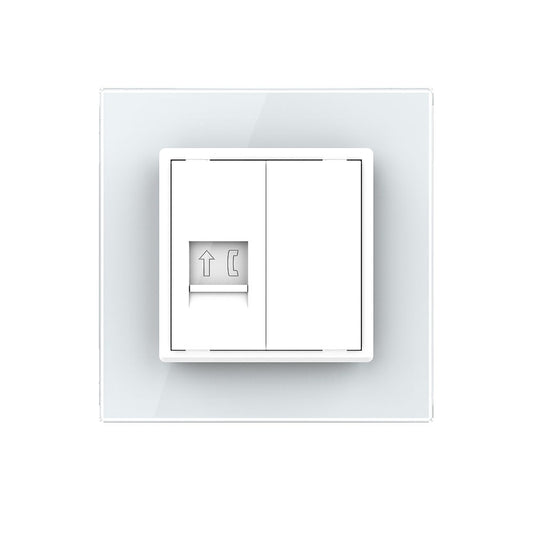 Livolo einfaches, weißes Telefon-Modul RJ11 mit Glasrahmen