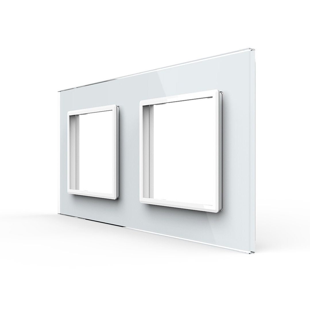 Weiße Glasblende für 2 Module (11-A)