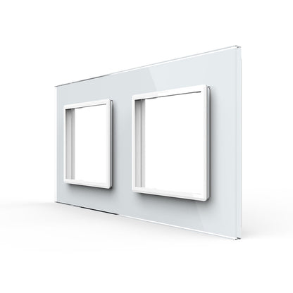Weiße Glasblende für 2 Module (11-A)