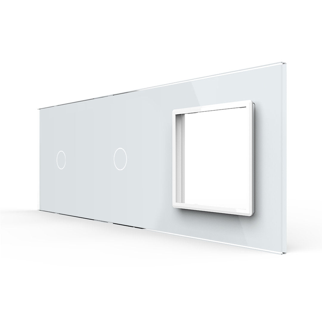 Livolo weiße Glasblende für 2 1-fache Touch-Schalter + 1 Modul