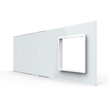 Livolo weiße Glasblende für 2 1-fache Touch-Schalter + 1 Modul