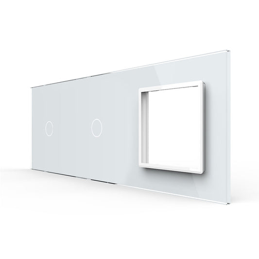Livolo weiße Glasblende für 2 1-fache Touch-Schalter + 1 Modul