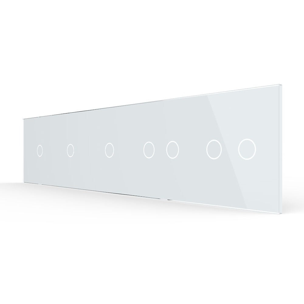 Weiße Glasblende für 3 1-fache + 2 2-fache Touch-Schalter