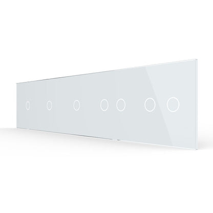 Weiße Glasblende für 3 1-fache + 2 2-fache Touch-Schalter