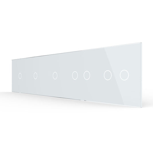 Weiße Glasblende für 3 1-fache + 2 2-fache Touch-Schalter