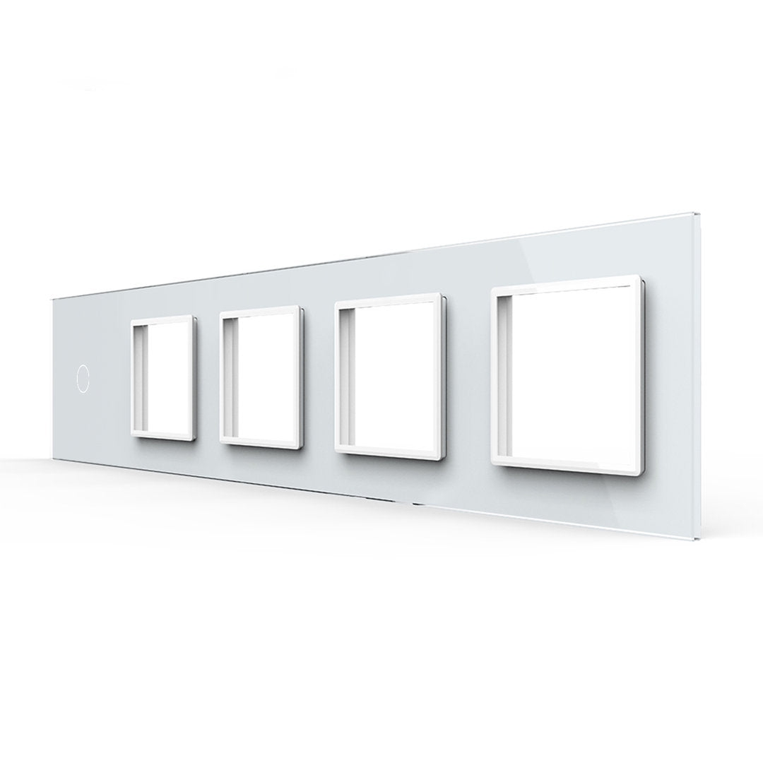Livolo weiße Glasblende für einen Touch-Schalter und vier Module