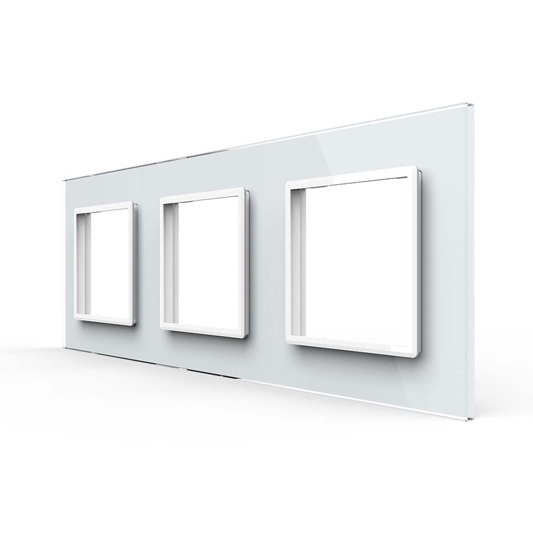 Weiße Glasblende für 3 Module (11-A)