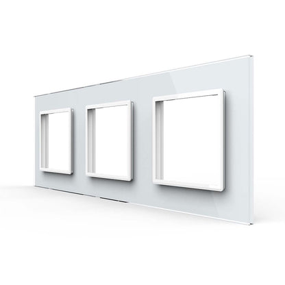 Weiße Glasblende für 3 Module (11-A)
