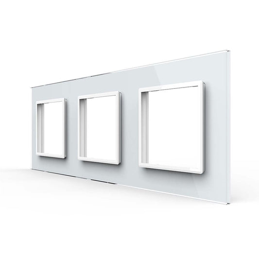 Weiße Glasblende für 3 Module (11-A)