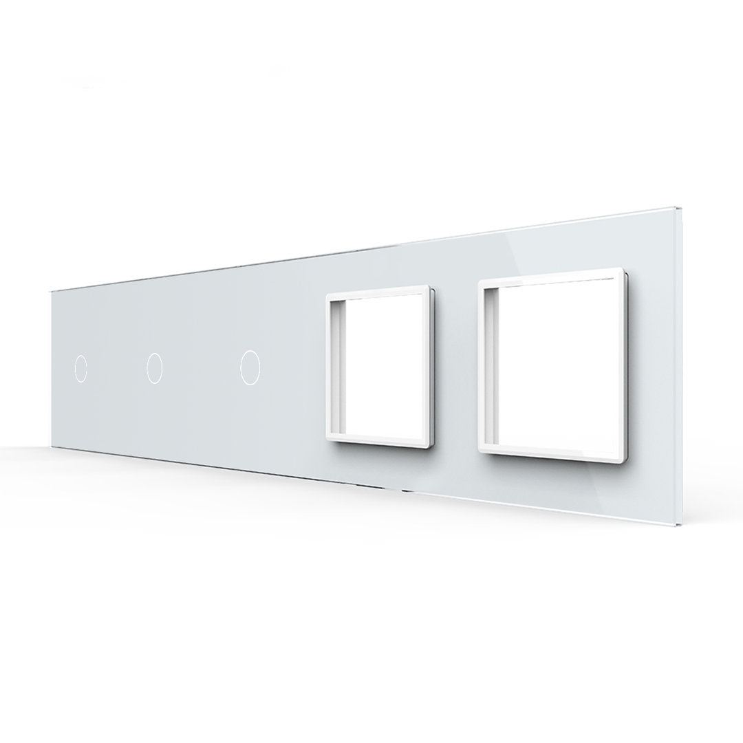LIVOLO Weiße Glasblende für 3 1-fache Touch-Schalter + 2 Module