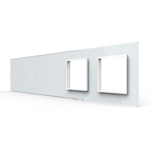 LIVOLO Weiße Glasblende für 3 1-fache Touch-Schalter + 2 Module