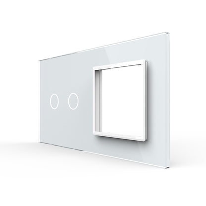 Weiße Glasblende für 1 2-fachen Touch-Schalter + 1 Modul (11-A)