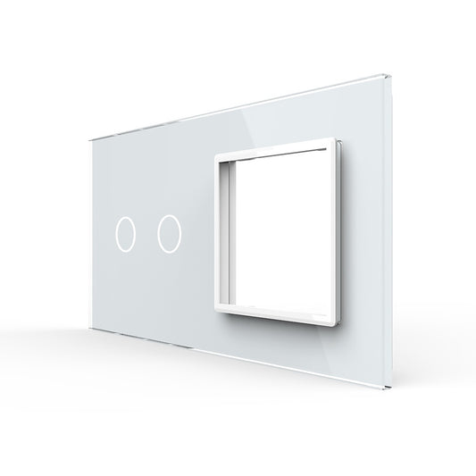 Weiße Glasblende für 1 2-fachen Touch-Schalter + 1 Modul (11-A)