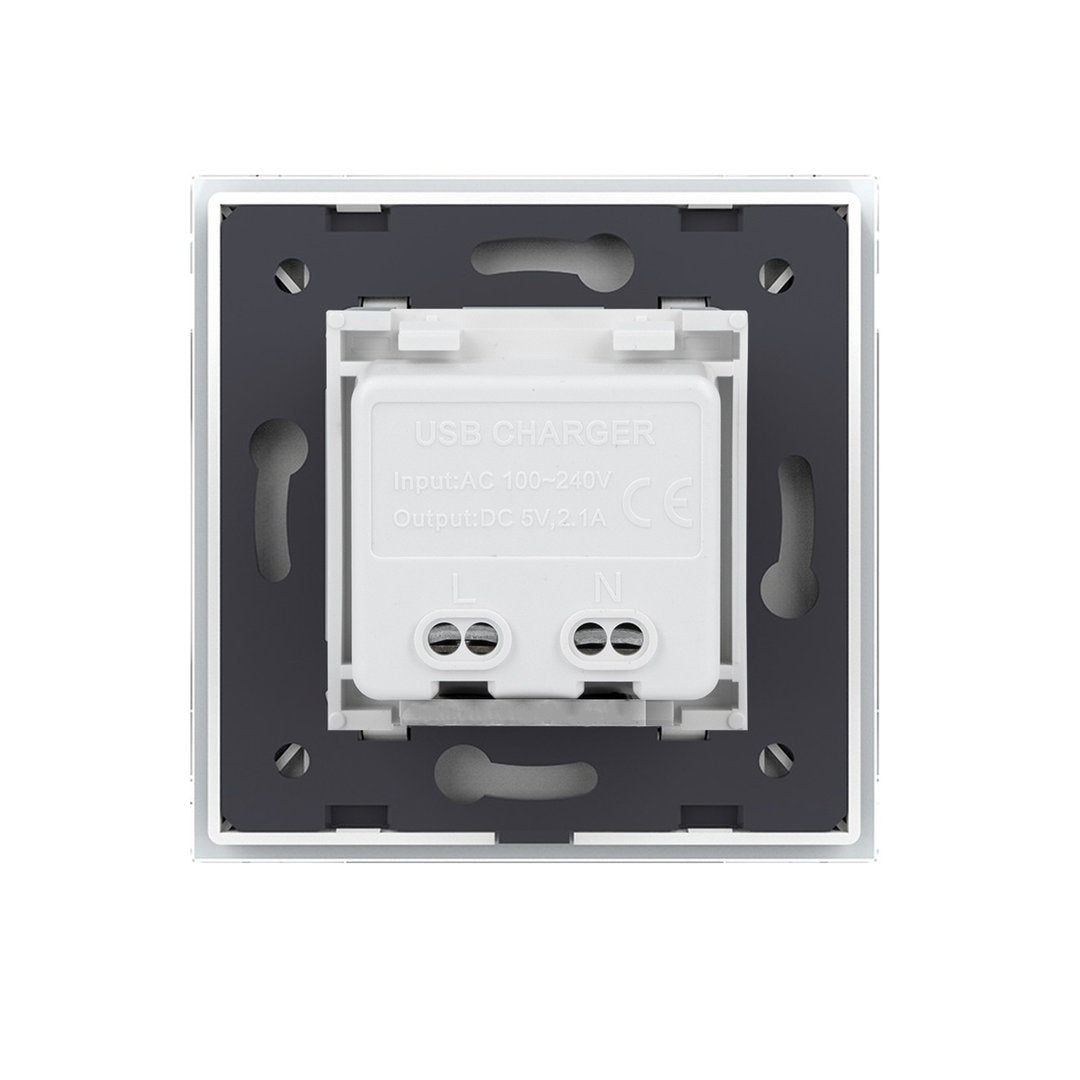 USB-Modul Typ A+C inkl. Glasrahmen in weiß