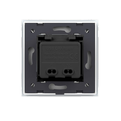 Livolo USB-Modul inkl. USB-C und USB-A mit Glasblende in Weiß