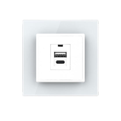 USB-Modul Typ A+C inkl. Glasrahmen in weiß