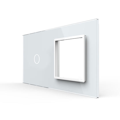 Weiße Glasblende für 1 1-fachen Touch-Schalter + 1 Modul (11-A)